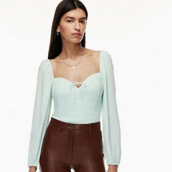 Aritizia Wilfred Novela blouse in subtle mint L - Picture 1 of 6
